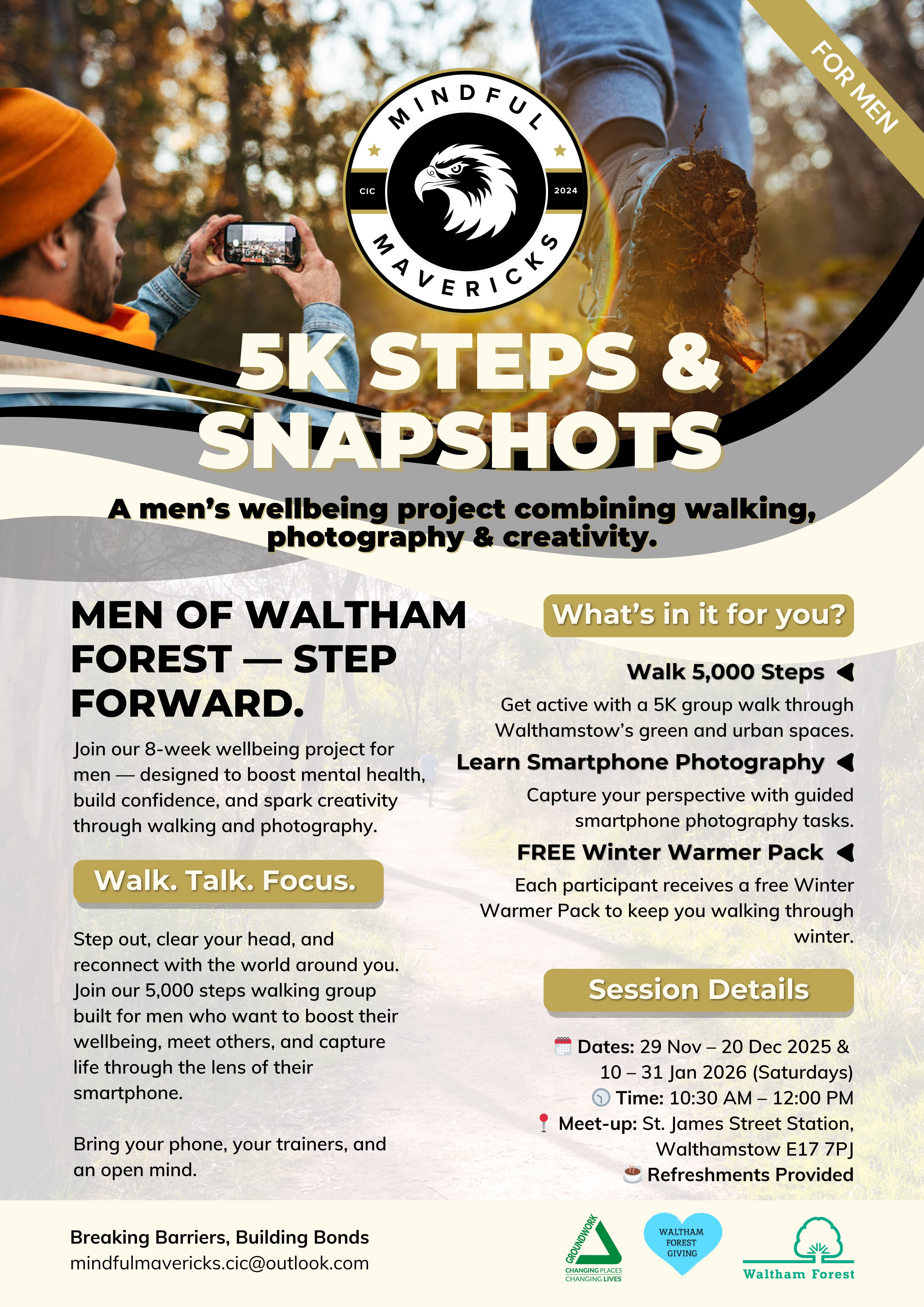 5K Steps & Snapshots Waltham Forest programme flyer